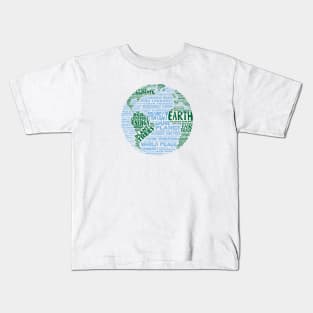 Save Earth - Protect Earth - Word Cloud Kids T-Shirt